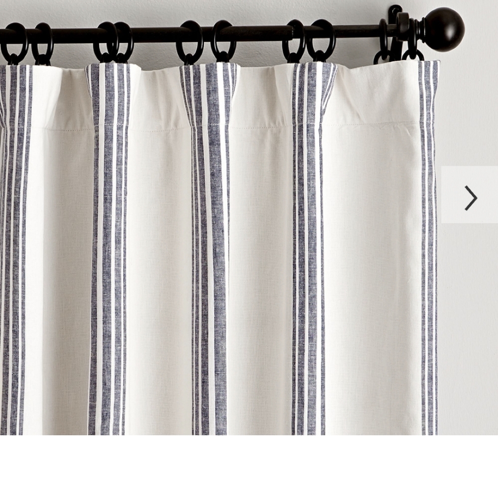 Pottery Barn Riviera Stripe Blackout Curtain 50x84 Navy